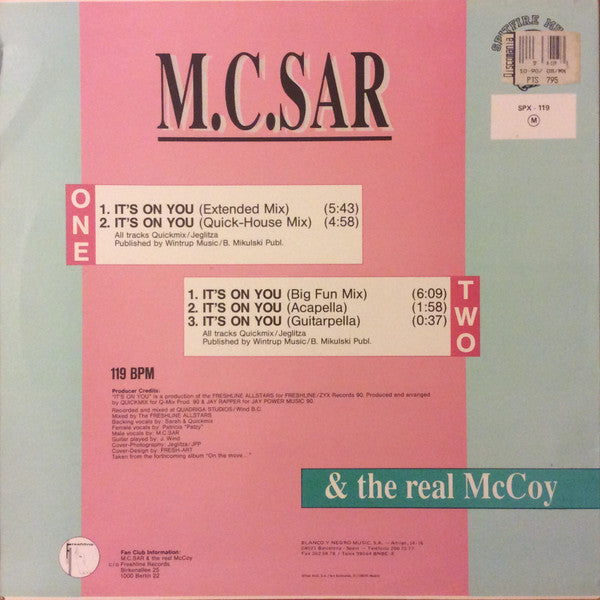 Real McCoy : It's On You (12", Maxi)