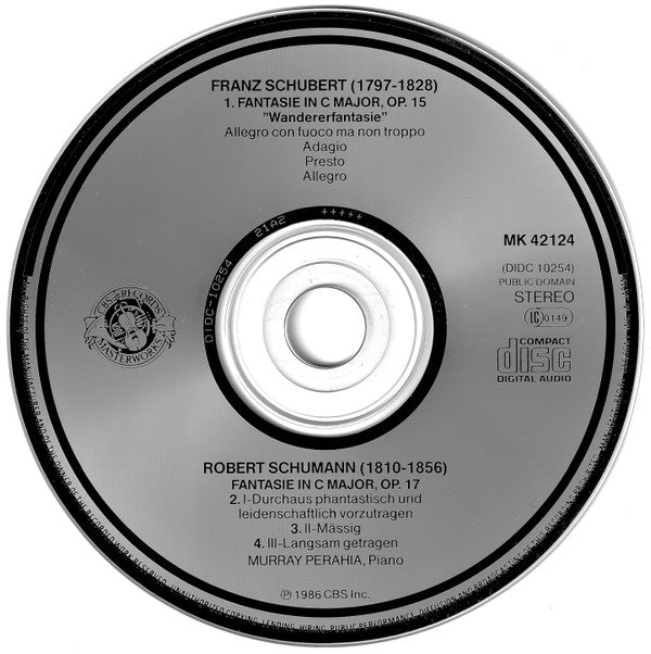 Murray Perahia, Robert Schumann / Franz Schubert : Fantasie, Op.17 / "Wanderer" Fantasie (CD)