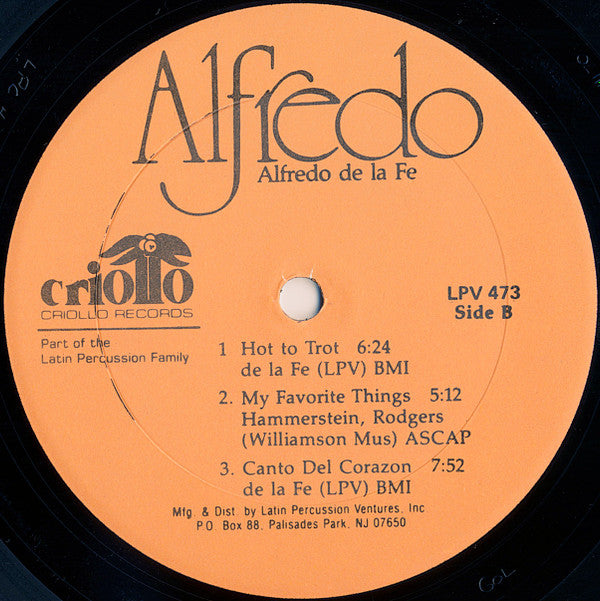 Alfredo De La Fé : Alfredo (LP, Album)