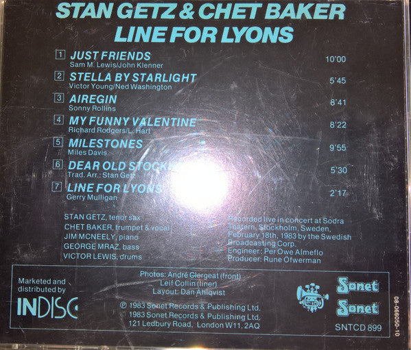 Stan Getz & Chet Baker : Line For Lyons (CD, Album, RP)