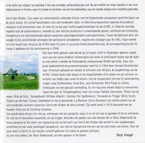 Various : Mooi Nederlands - 'n Herinnering Aan Gerrit Den Braber (3xCD, Comp)