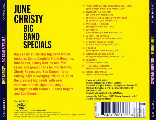 June Christy : Big Band Specials (CD)