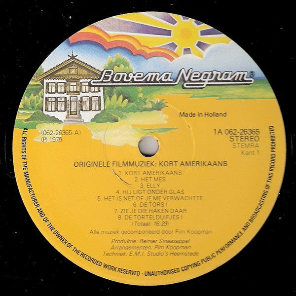Pim Koopman / Jan Wolkers : Kort Amerikaans (Originele Filmmuziek) (LP, Album)