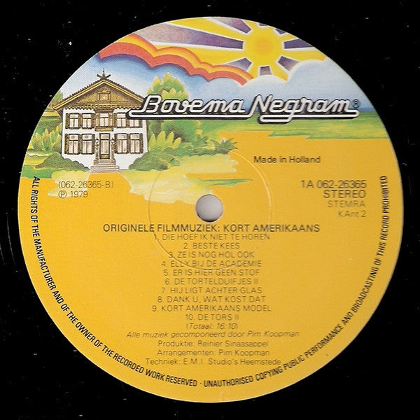 Pim Koopman / Jan Wolkers : Kort Amerikaans (Originele Filmmuziek) (LP, Album)