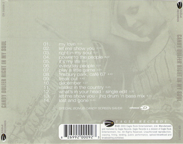 Candy Dulfer : Right In My Soul (CD, Album, Enh)