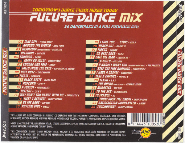 Various : Future Dance Mix - Tomorrow's Dance Traxx Mixed Today (CD, Mixed)