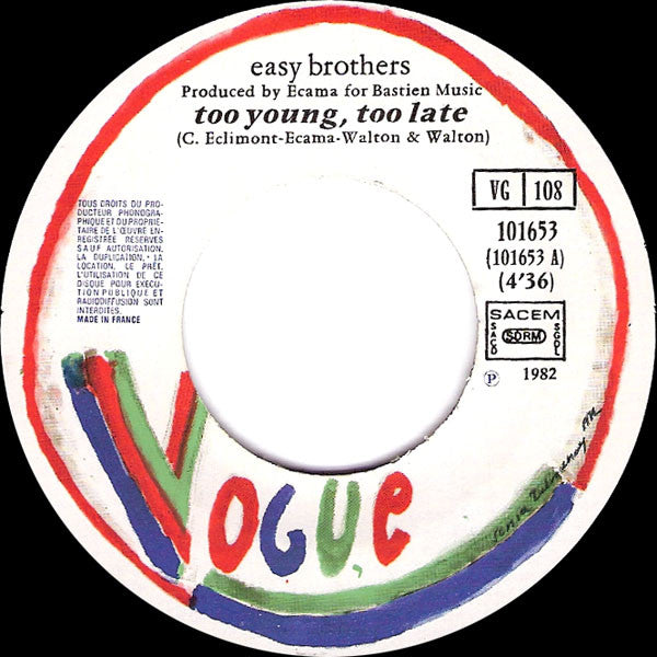 Easy Brothers : Too Young, Too Late / Silver Lady (7", Single)
