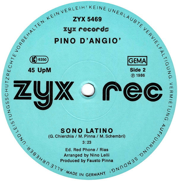Pino D'Angiò : È Libero Scusi ? / Sono Latino (12")