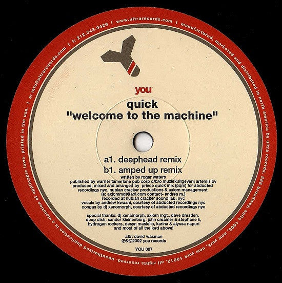 Quick : Welcome To The Machine (12")