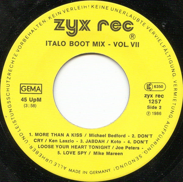 Various : Italo Boot Mix Vol. 7 (7", Single, Mixed)