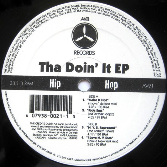 Crooklyn Clan : Crooklyn Clan Presents: Tha Doin' It EP (12", EP)