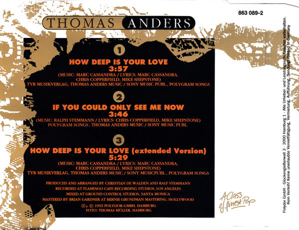 Thomas Anders : How Deep Is Your Love (CD, Maxi)