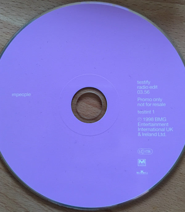 M People : Testify (Radio Edit) (CD, Single, Promo)