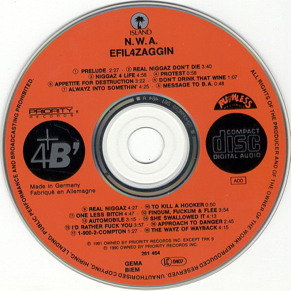 N.W.A. : Efil4zaggin (CD, Album)