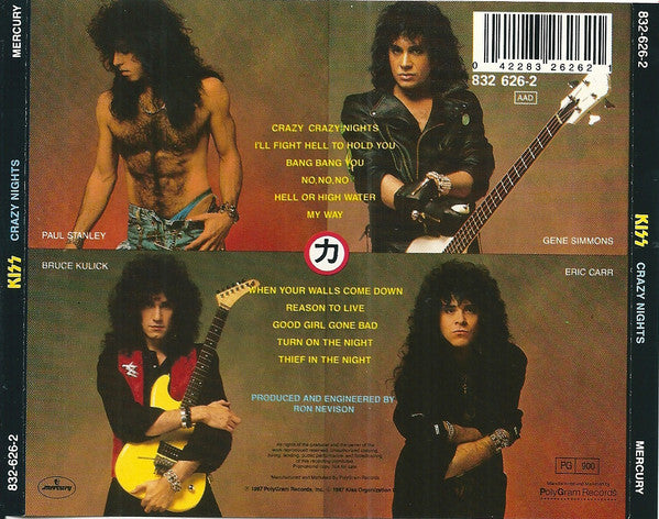 Kiss : Crazy Nights (CD, Album, RP)