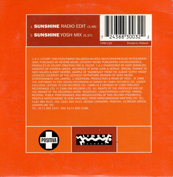 Umboza : Sunshine (CD, Single)