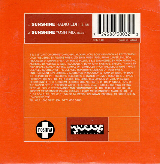Umboza : Sunshine (CD, Single)