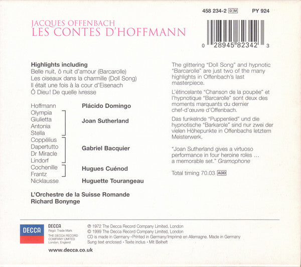Jacques Offenbach : Les Contes D'Hoffmann • Highlights (CD, Comp)