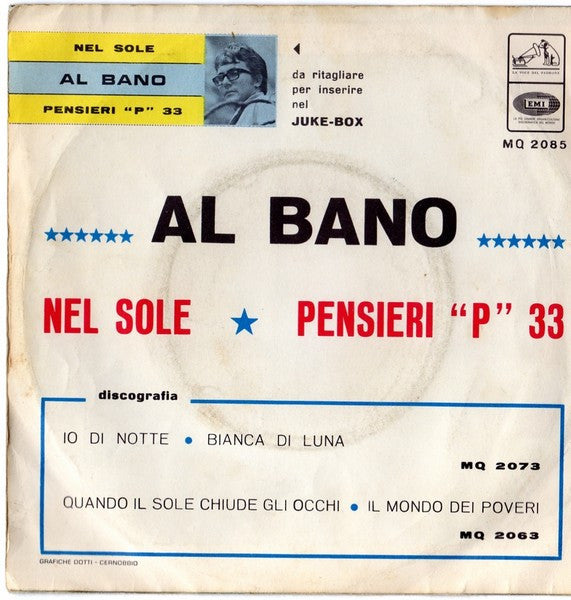 Al Bano Carrisi : Nel Sole / Pensieri "P" 33 (7")