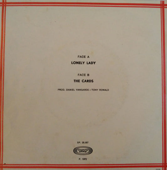 Tony Ronald : Lonely Lady (7", Single)