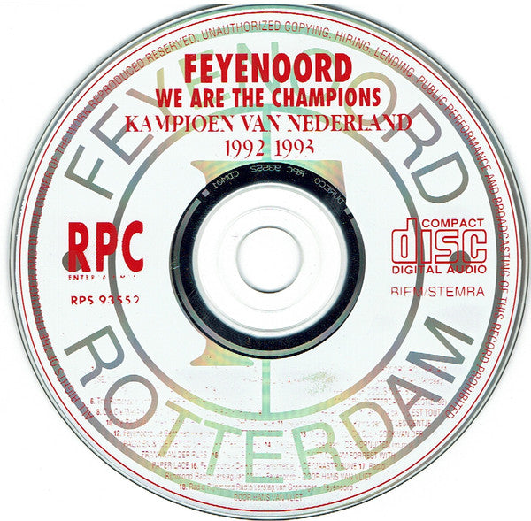 Various : Feyenoord - We Are The Champions (Kampioen Van Nederland 1992 - 1993) (CD, Comp)