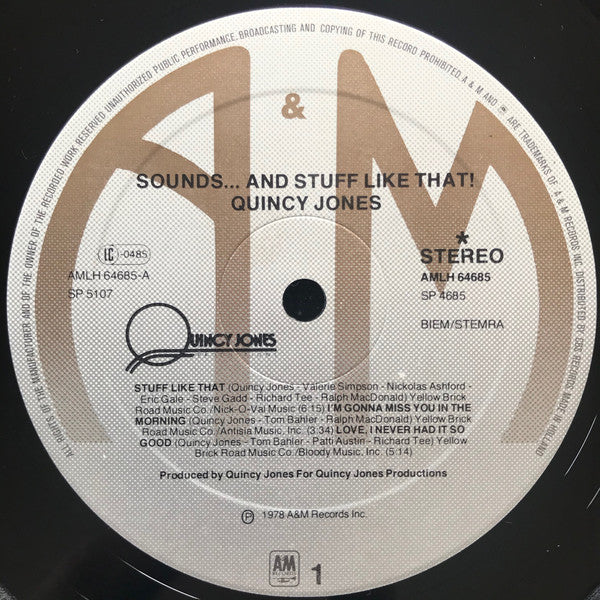 Quincy Jones : Sounds ... And Stuff Like That!! (LP, Album)