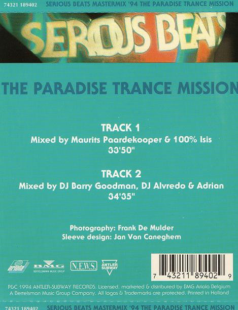 Various : Serious Beats Mastermix '94 Part 2 - The Paradise Trance Mission (CD, Comp, Mixed)