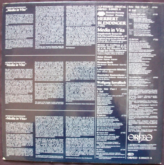 Herbert Blendinger, Wolfgang Sawallisch, Bayerisches Staatsorchester : Media In Vita (LP)