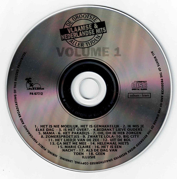 Various : De Grootste Vlaamse & Nederlandse Hits Aller Tijden - Volume 1 (CD, Comp)