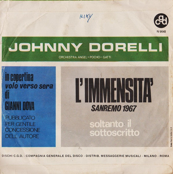 Johnny Dorelli : L’Immensità  (7")
