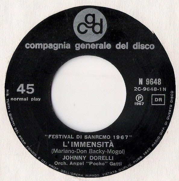 Johnny Dorelli : L’Immensità  (7")