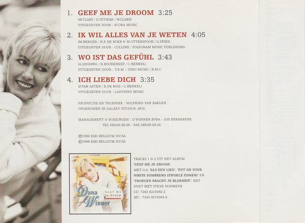 Dana Winner : Geef Me Je Droom (CD, Maxi)