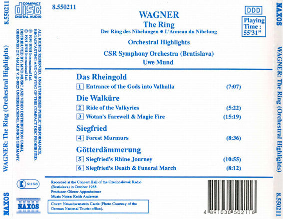 Richard Wagner, Uwe Mund, Slovak Radio Symphony Orchestra : The Ring (Orchestral Hightlights) (CD)
