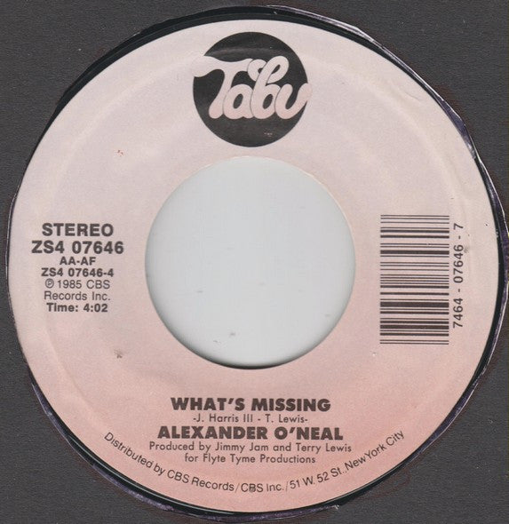 Alexander O'Neal Featuring Cherrelle : Never Knew Love Like This (7")