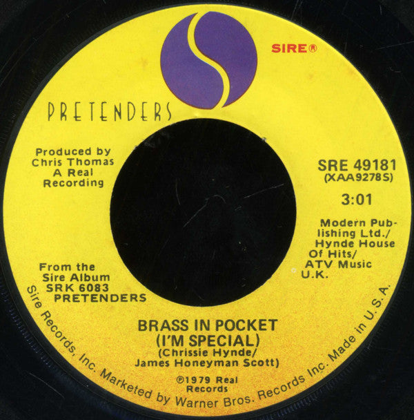 The Pretenders : Brass In Pocket (I'm Special) (7", Single, Win)