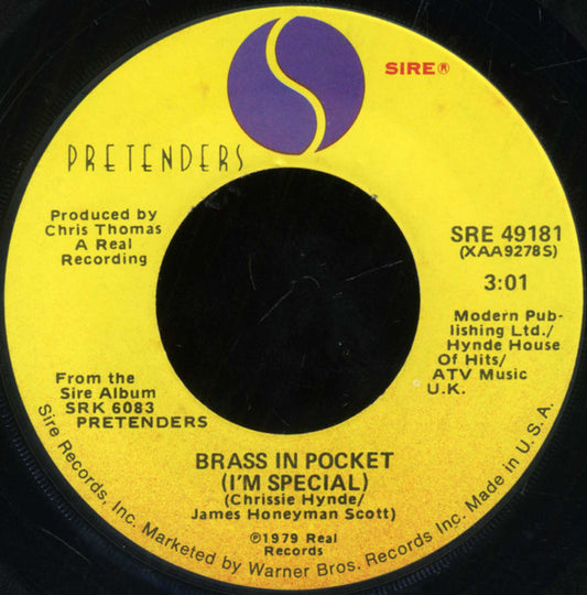 The Pretenders : Brass In Pocket (I'm Special) (7", Single, Win)