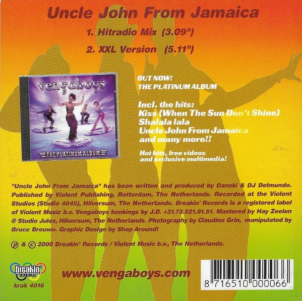 Vengaboys : Uncle John From Jamaica (CD, Single, Car)