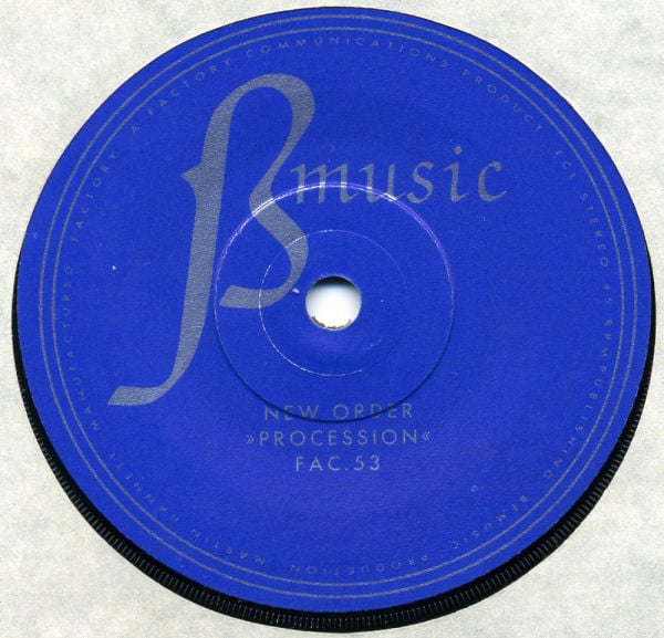 New Order : Procession / Everything's Gone Green (7", Single, Aqu)