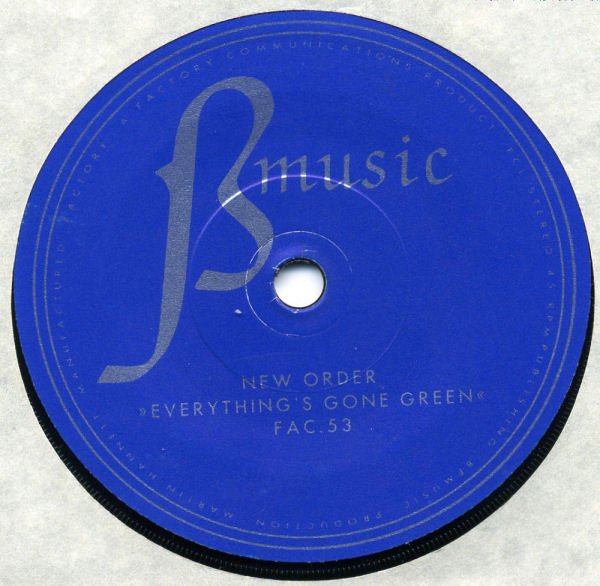 New Order : Procession / Everything's Gone Green (7", Single, Aqu)