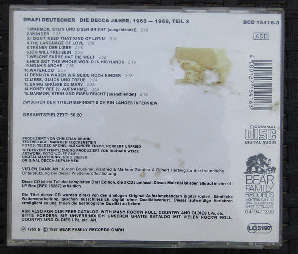 Drafi Deutscher : Die Decca Jahre 1963-1968, Teil 3 (CD, Comp)