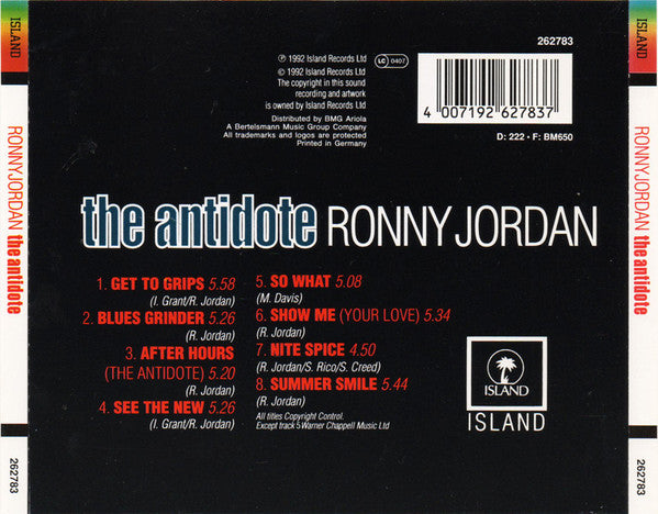 Ronny Jordan : The Antidote (CD, Album, Red)