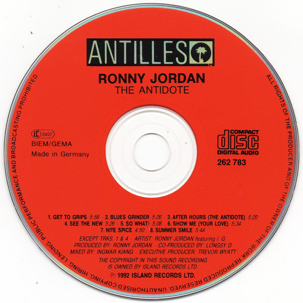 Ronny Jordan : The Antidote (CD, Album, Red)