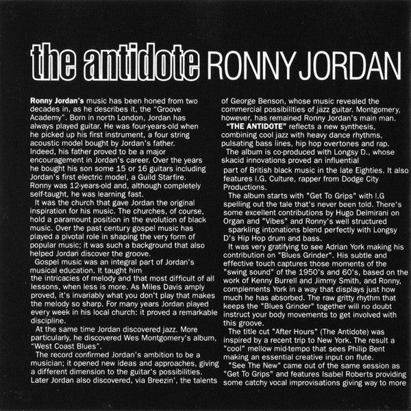Ronny Jordan : The Antidote (CD, Album, Red)