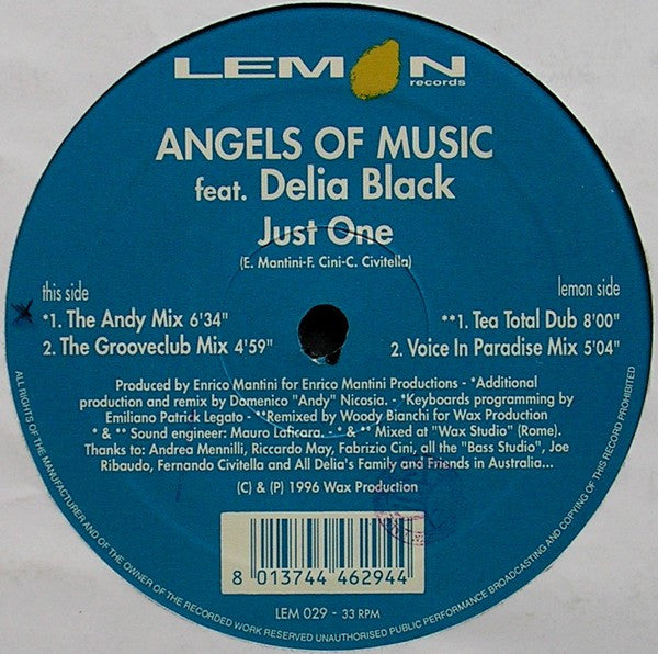 Angels Of Music feat. Delia Black : Just One (12")