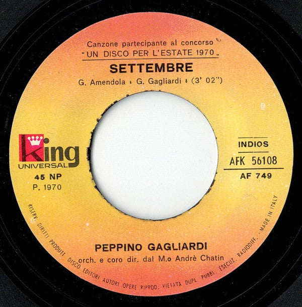 Peppino Gagliardi : Settembre (7")