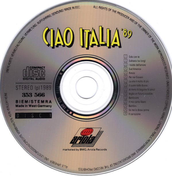 Various : Ciao Italia '89 (2xCD, Comp)
