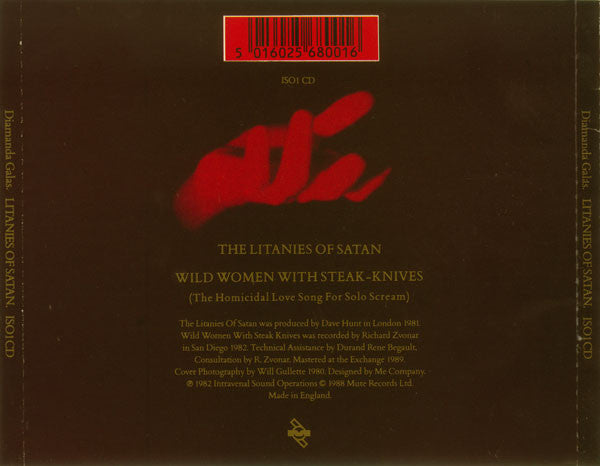Diamanda Galás : The Litanies Of Satan (CD, Album, RE)
