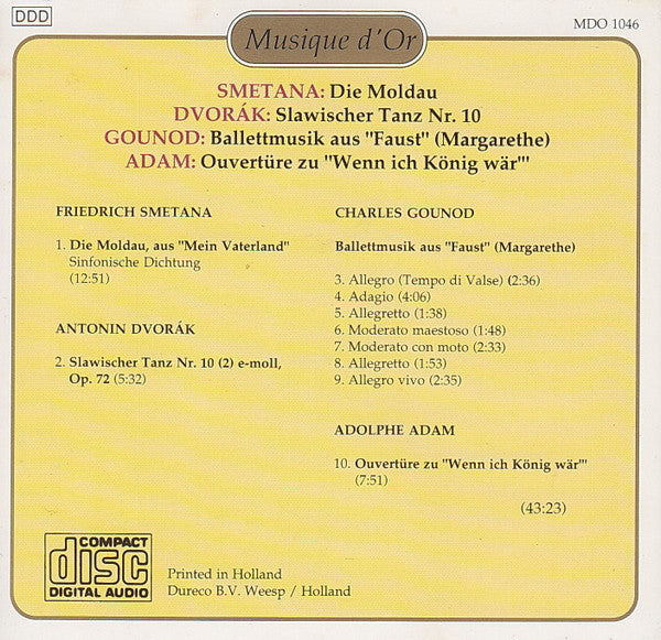 Bedřich Smetana, Antonín Dvořák, Charles Gounod, Adolphe C. Adam, London Symphony Orchestra (2), Alfred Scholz : Die Moldau - Slawischer Tanz Nr. 10 - Ballettmusik Aus "Faust" (Margarethe) - Ouvertüre Zu "Wenn Ich König Wär" (CD, Comp)