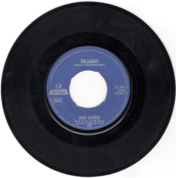 Unit Gloria : The Leader (7", Single, Blu)