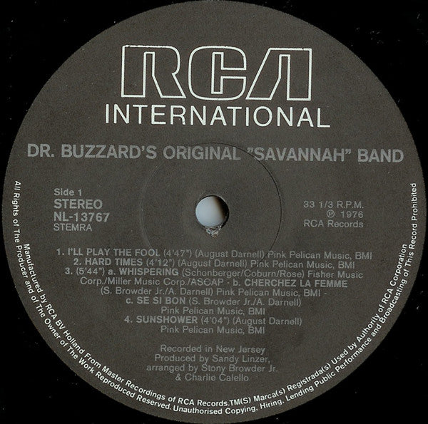 Dr. Buzzard's Original Savannah Band : Dr. Buzzard's Original Savannah Band (LP, Album)